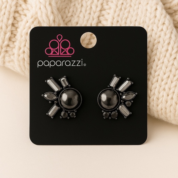paparazzi Jewelry - PAPARAZZI “Radical Radiance” Black Metallic Studs, Stocking Stuffer – NWT